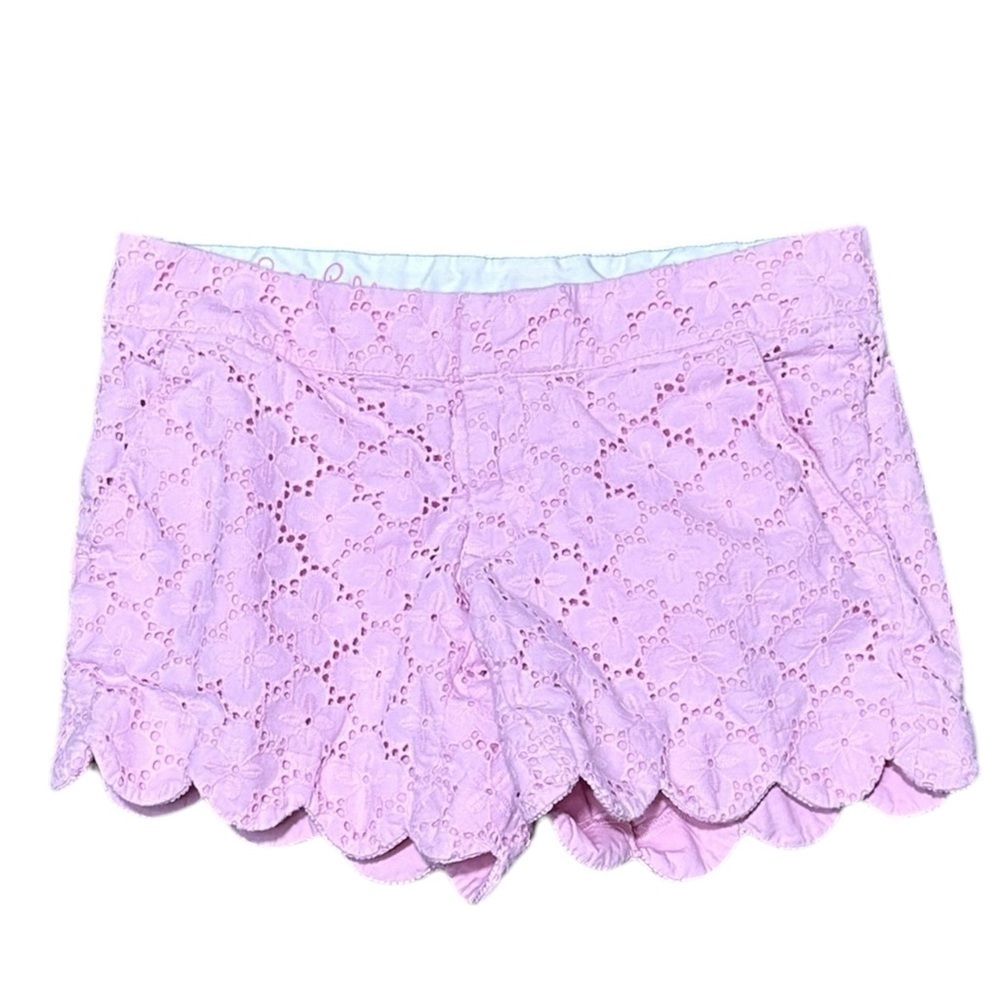 Lilly Pulitzer Pink Floral Eyelet The Buttercup Short Size 00